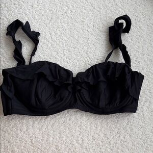 J CrewElegant Black Ruffled Women's Bra